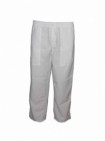 CALÇA SOCIAL OXFORD  BRANCA COM ELÁSTICO.